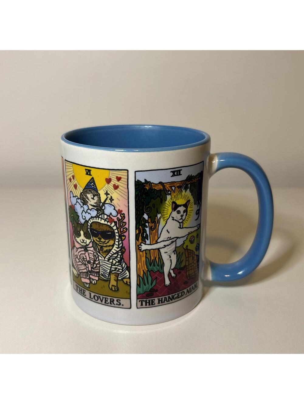 Tarot Card Cats Design Coffee Mug The Lovers The Emperor  White Ceramic w Handle
